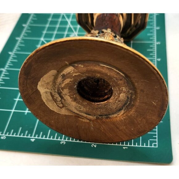 Taper Candle Holders Set Of 2 Axicon World Imports Brass-Look Candle Holders Wit - Picture 2 of 8